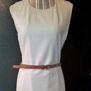 DKNY Winter White Sleeveless Knit Dress